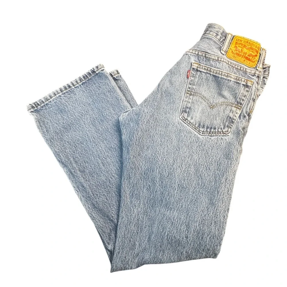 Levi's 517 Blue‎ Jeans Mens 34x30 Light Wash Straight Leg Classic Denim Vintage